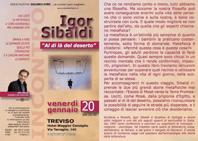 IGOR SIBALDI – AL DI LA’ DEL DESERTO