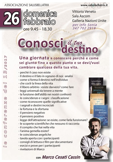 Seminario – CONOSCI IL TUO DESTINO – Marco Cesati Cassin