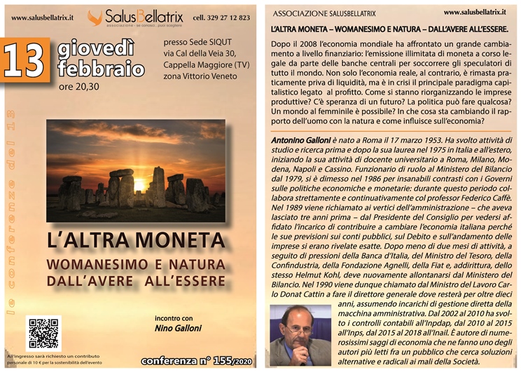 L’ALTRA MONETA – WOMANESIMO E NATURA – DALL’AVERE ALL’ESSERE